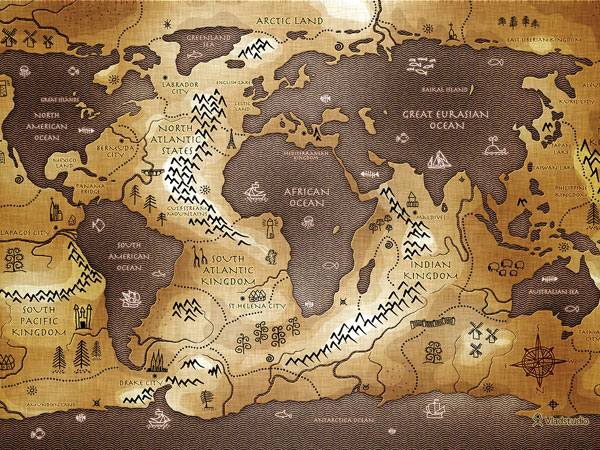 The world map, inverted. Credit: Vlad Gerasimov, Vladstudio.com