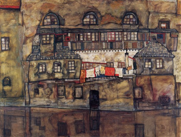 'House on a River (Old House I)' by Egon Schiele, 1915.